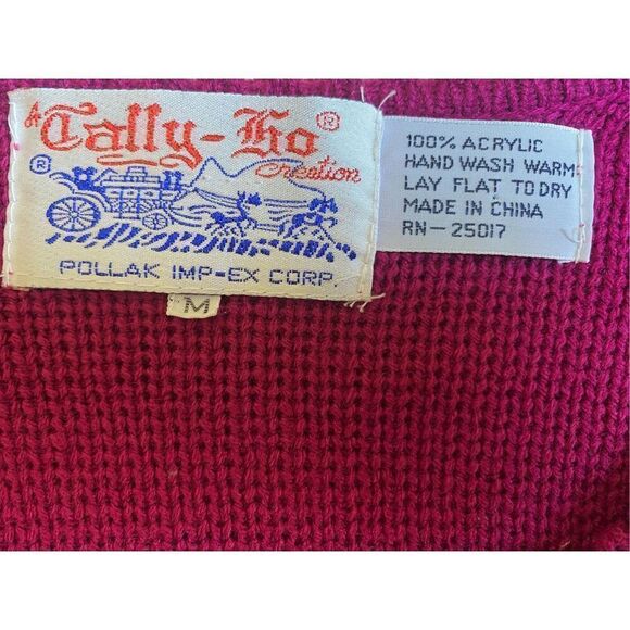 Vintage Gally-Ho Womens 100% Acrylic Cardigan Sweater Size M Pink - Picture 3 of 4
